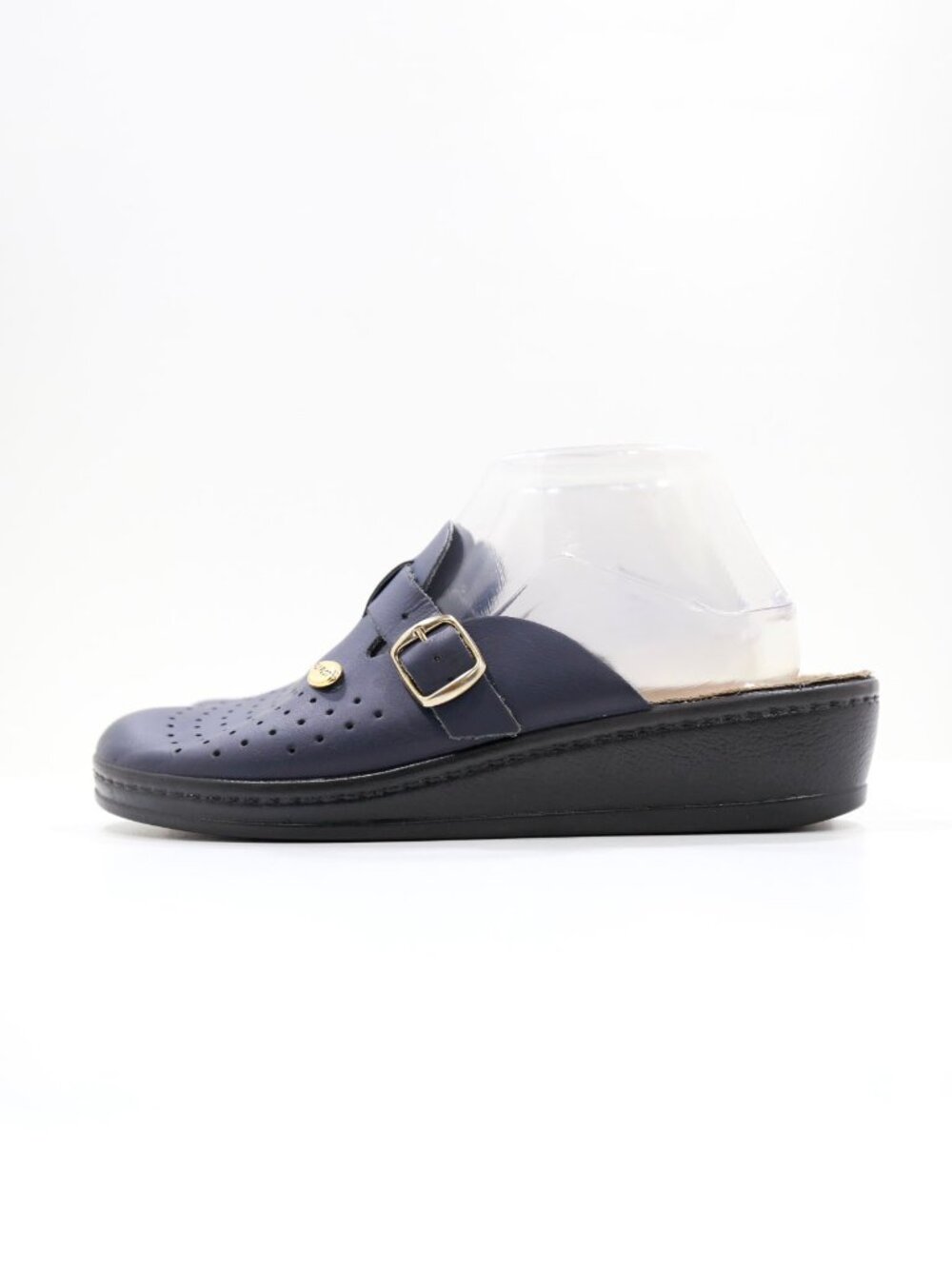 Fly Flot Blue Leather Lightweight Comfort Mules - 9/EU 40